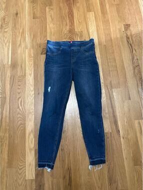 SPANX Skinny Pull On Jeans Light Distressing Medium